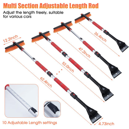 62.4" Snow Brush with Ice Scrapers for Car Windshield For Trucks SUVs