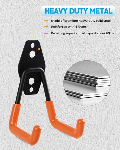 Heavy-Duty Door Storage Hangers (4-PCS) for 1956-2025 Jeep Wrangler & Gladiator - Wall Mount
