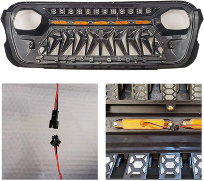 Mesh Grille Front Grill Cover for 2018+ Jeep Wrangler JL JLU JT Gladiator - OHMU