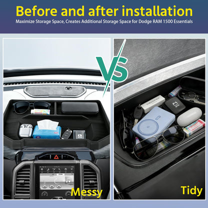 Dashboard Storage Tray for 2019-2026 Ram 1500 w/ 12"/14.4" Uconnect Screen (Excludes 8.4") - Non-Slip Organizer