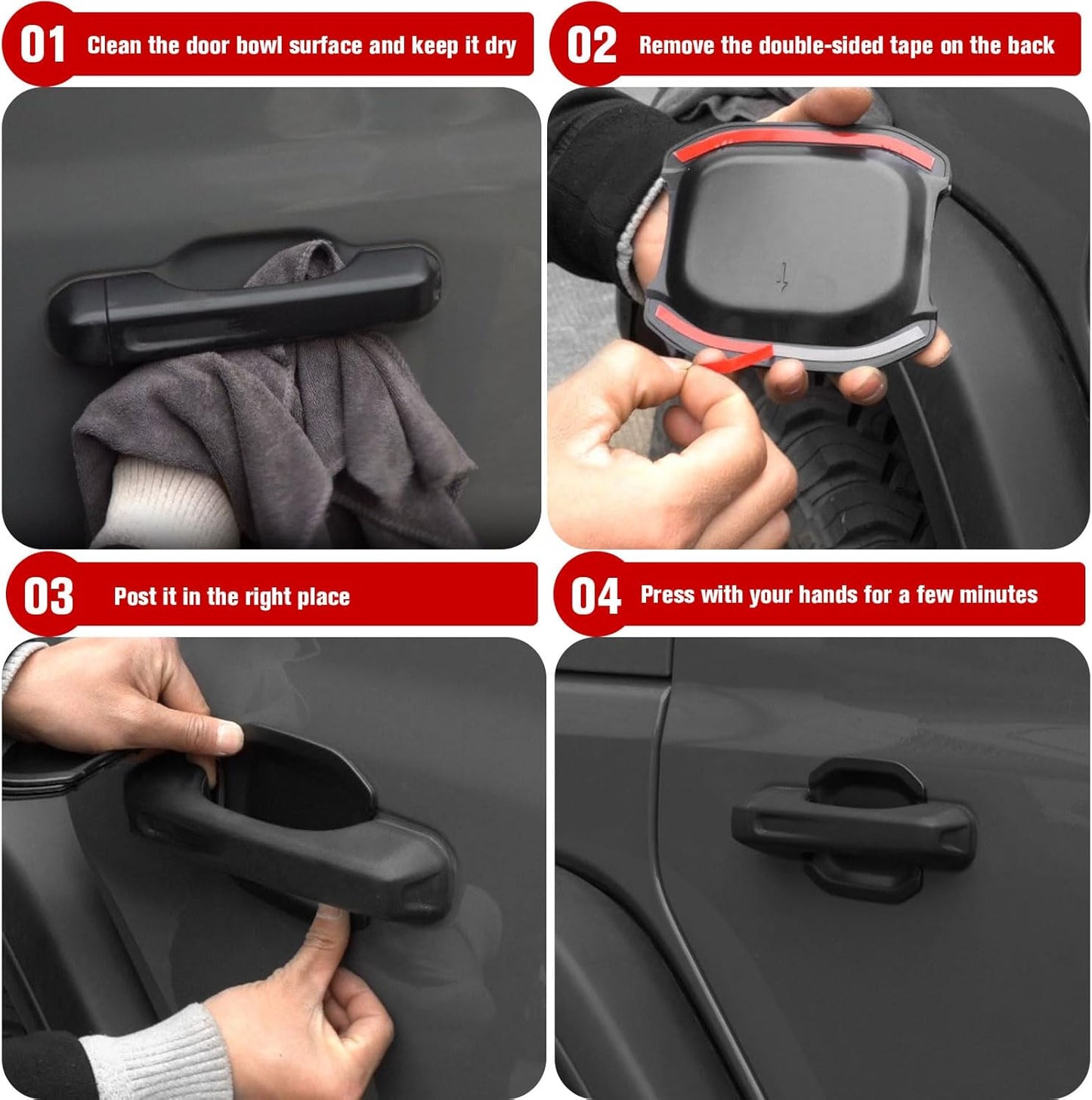 5-PCS Door Handle Bowl Protectors for 2018-2023 Jeep Wrangler JL 4-Door