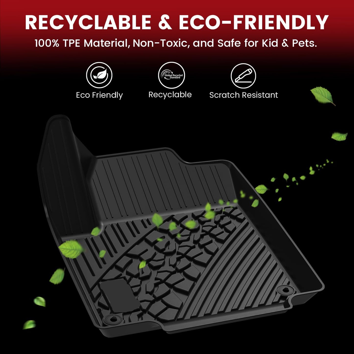 TPE All-Weather Floor & Cargo Mat for 2018-2026 Jeep Wrangler JL 4-Door (Gas Models)