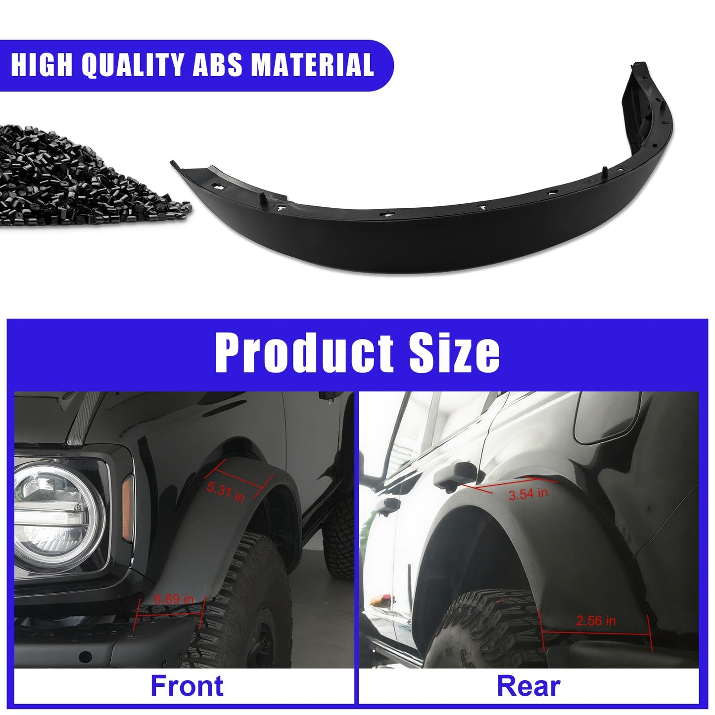 Widened Fender Flares Kit for 2021-2026 Ford Bronco 2/4 Door