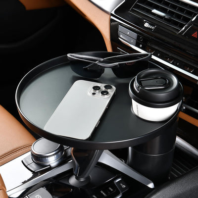 360° Rotating Car Desk with Cup Holder - Upgraded Steering Wheel Tray for Laptop/Food, Universal Fit