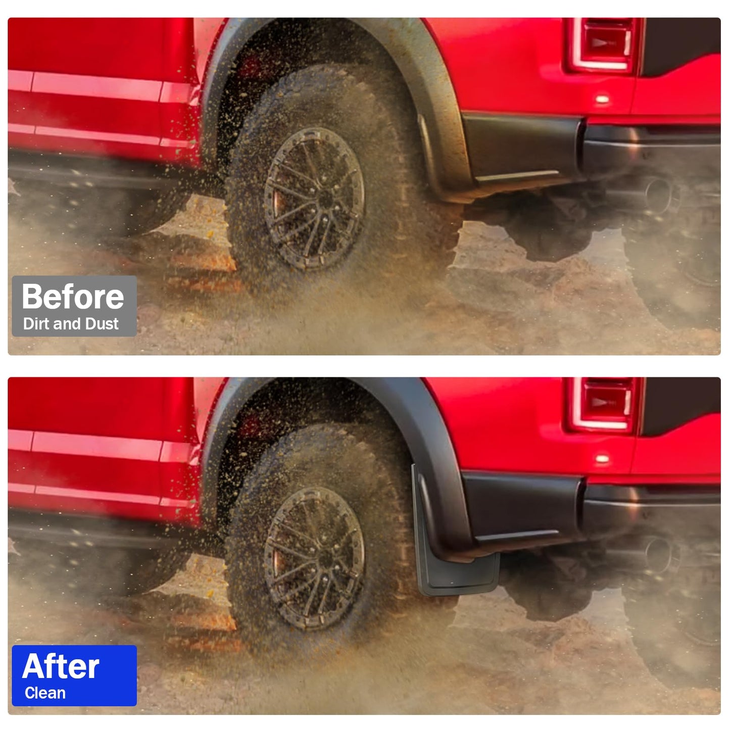 No-Drill Mud Flaps (4-PCS) for 2021-2026 Ford F-150 - Heavy Duty PP+TPE Splash Guards