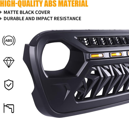 Mesh Grille Front Grill Cover for 2018+ Jeep Wrangler JL JLU JT Gladiator - OHMU