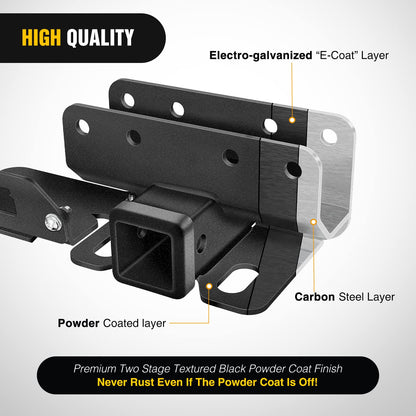 2" Rear Trailer Hitch Kit for 2021-2026 Ford Bronco 2/4-Door (Excludes Sport) - Black
