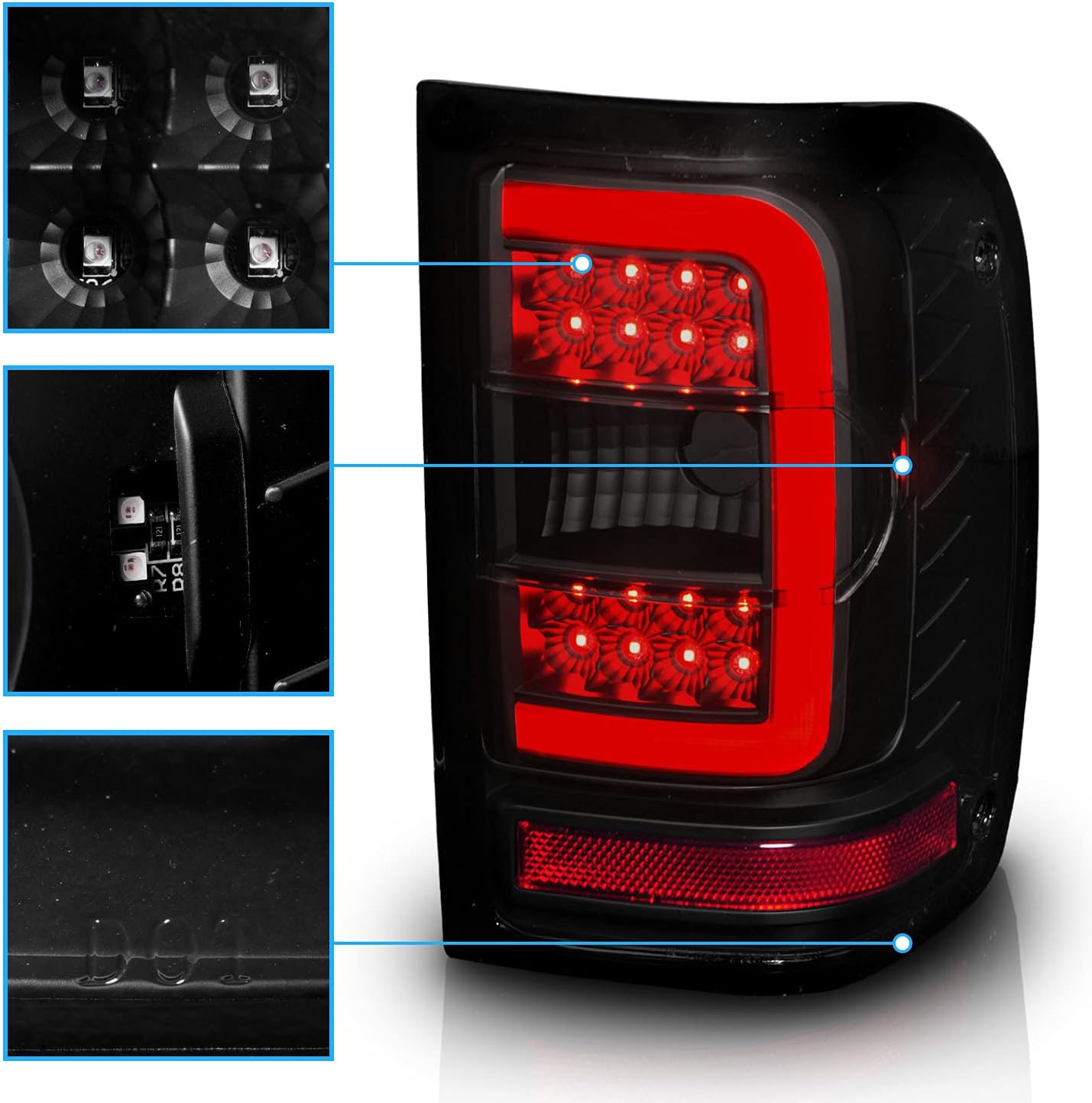 C-Type LED Brake Tail Lights for 2001-2011 Ford Ranger - OHMU