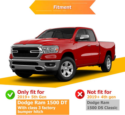 WeiSen 2" Rear Trailer Hitch Receiver Class 3 Towing Hitch Compatible with Dodge Ram 1500 1500 5th Gen (DT) with Factory Class 3 Towing Bumper, Black