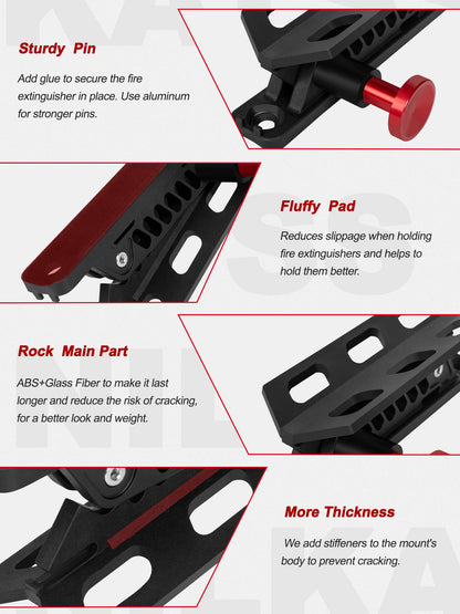 Adjustable Quick-Release Fire Extinguisher Mount for Jeep/UTV Roll Bar - Universal Fit