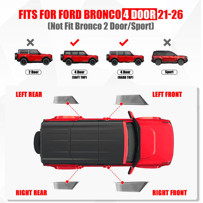 4-PCS Door Handle Storage Tray for 2021-2026 Ford Bronco 4-Door - Interior Organizer