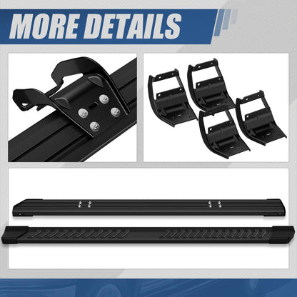6" Aluminum Black Running Boards for 2015-2026 Ford F-150/F-250/F-350 SuperCrew - Powder-Coated