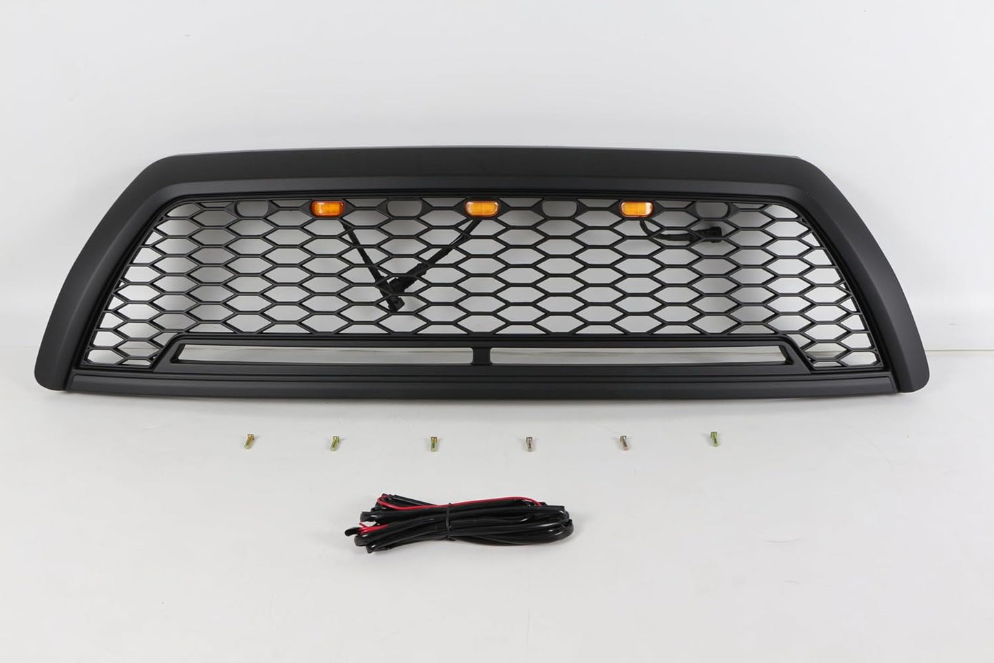 Black Front Grille Fits For Toyota 4 Runner Honeycomb Grill with Light 2006-2009
