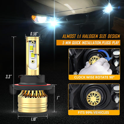 Fit For Ford F150 2004-2014 LED Bulbs Combo,9008 H13 High&Low Beam+9145 Fog Light Bulbs,6000K White,500% Brightness,9008 9145 Light Bulbs,Plug and Play,Pack of 4