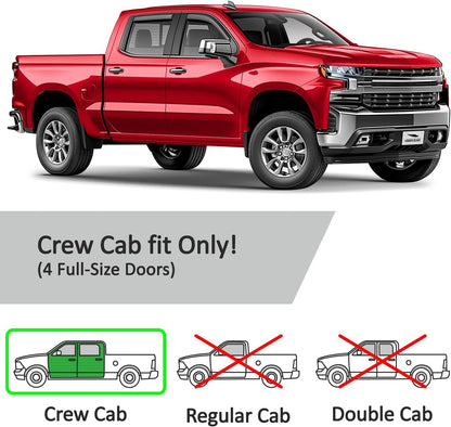 In-Channel Rain Guards (4-PCS) for 2019-2026 Chevy/GMC 1500 Crew Cab - 220089