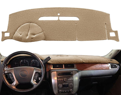 Dashboard Cover Dash Mat Carpet Fit for 2007-2014 Chevy Chevrolet Tahoe Suburban,2007-13 Chevy Avalanche Silverado 1500 2500 3500 LTZ /2007-13 GMC Sierra SLT Denali,2007-14 GMC Yukon XL (Black) Y24