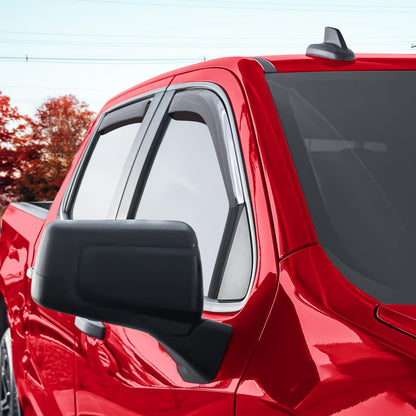 In-Channel Rain Guards (4-PCS) for 2019-2026 Chevy/GMC 1500 Crew Cab - 220089