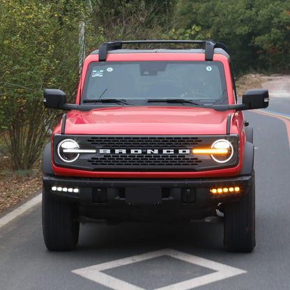 Bronco Modular Bumper Fog Lights, White-Amber Switchback, No-Cut