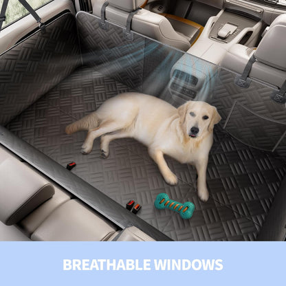400 lb Hard-Bottom Dog Seat Cover - 600D Waterproof Scratch-Proof Hammock for Car/SUV