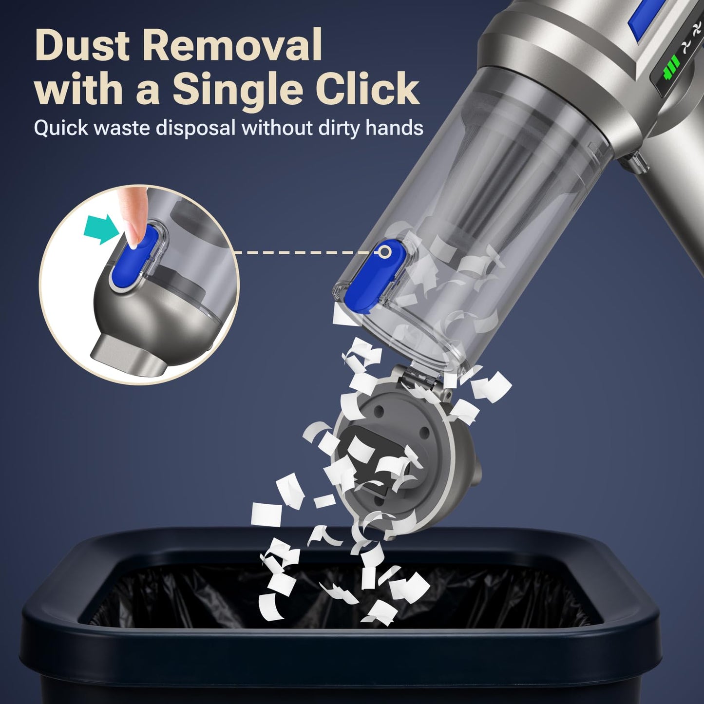 2-in-1 27000PA Brushless Car Vacuum/Air Duster - 9000mAh Cordless for Home/Office