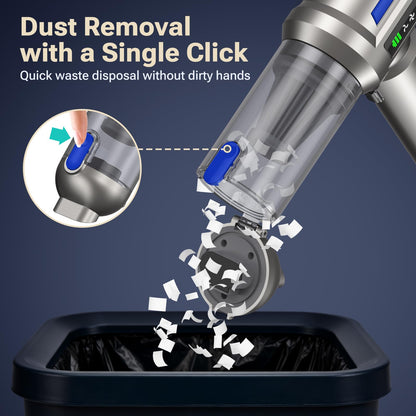 2-in-1 27000PA Brushless Car Vacuum/Air Duster - 9000mAh Cordless for Home/Office