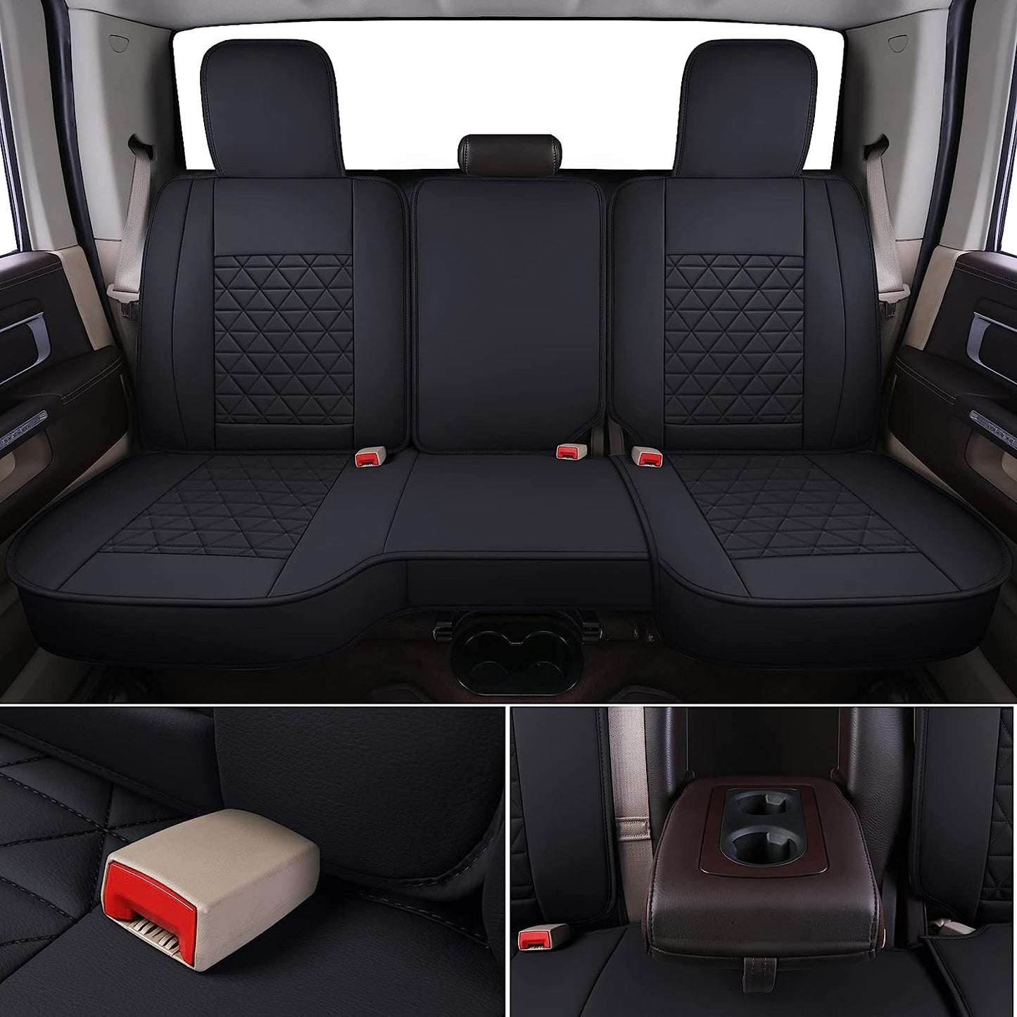 Car Seat Covers Full Set Fit Dodge RAM 2002-2023 1500 2010-2023 2500 3500