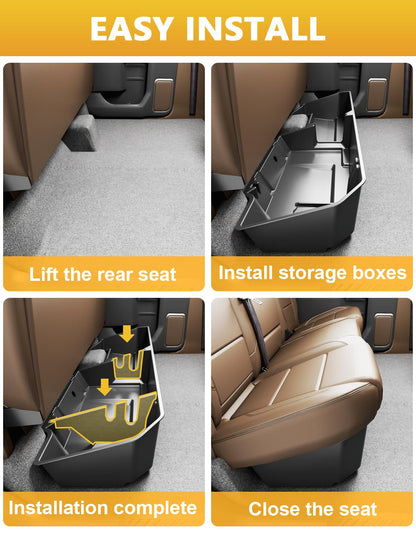 Rear Underseat Storage Box for 2019-2026 Chevy/GMC 1500 & HD - Double/Crew Cab