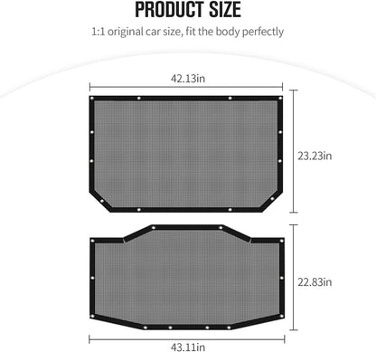 2-Piece Mesh Sun Shade for 2018-2024 Jeep Wrangler JL Unlimited (Front & Rear)