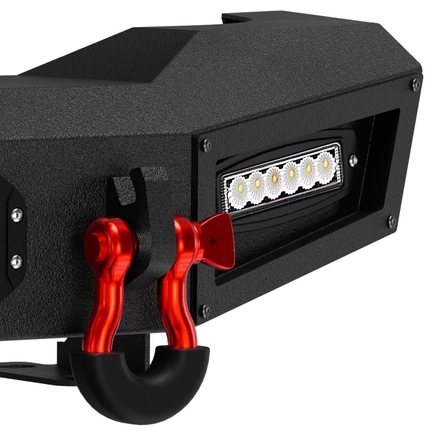 Bronco Rear Bumper with LED Lights, Sensor Holes, D-rings