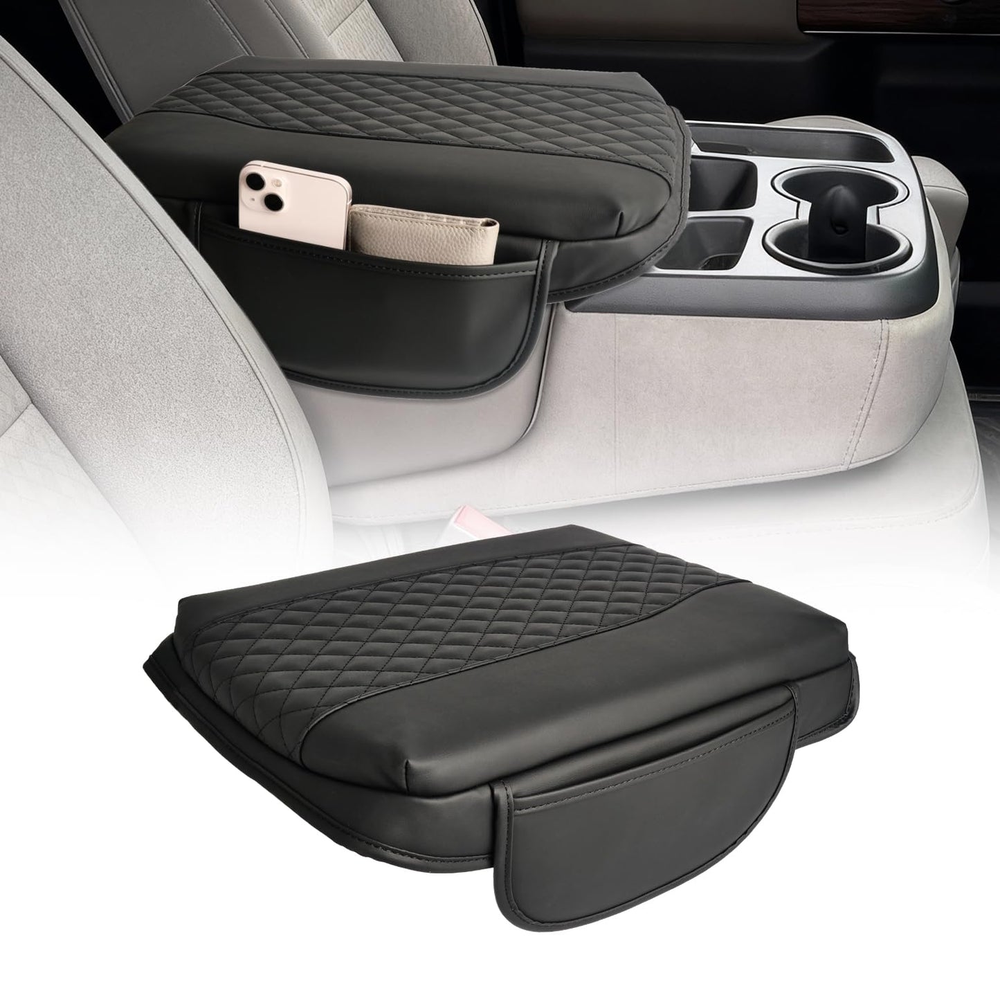 Thickened Console Cover (1.2") for 2019-2025 Chevy/GMC Trucks & SUVs (Bucket Seats) - 2 Pockets