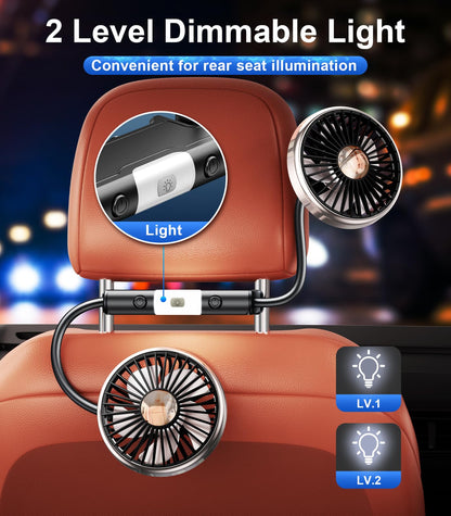 Dual Head Gooseneck Car Fan for Back Seat Cooling
