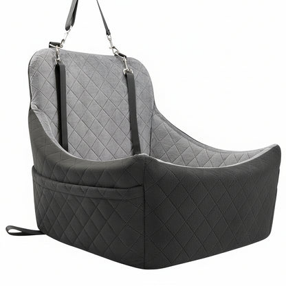 Dog Booster Car Seat for Medium Dogs Up to 40lbs Pets with 2 Clip-On Leashes