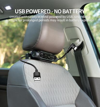 Mini USB Car Seat Fan for Headrest Cooling