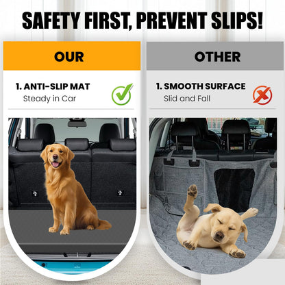 Non-Slip SUV Dog Cargo Mat with Supportive Foam - Removable Cover for Easy Cleaning (SUV/Truck)