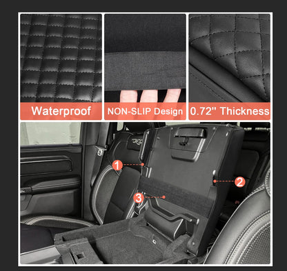 PU Leather Center Console Cover for 2019-2026 Ram 1500 (5th Gen) - Armrest Cushion Pad