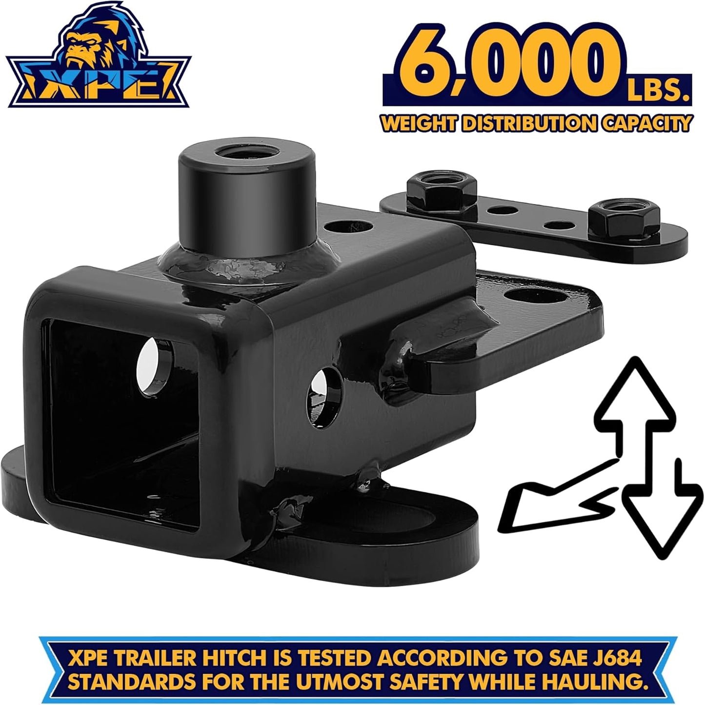 Trailer Hitch for Dodge Ram 1500(2019-2024), 2-inch Hitch Receiver with Bolts, Tow Hitch with Anti-Rust Gloss Powder Coat, Black Trailer Hitch Kit