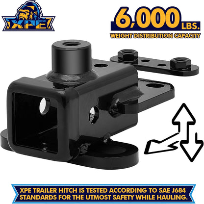 Trailer Hitch for Dodge Ram 1500(2019-2024), 2-inch Hitch Receiver with Bolts, Tow Hitch with Anti-Rust Gloss Powder Coat, Black Trailer Hitch Kit