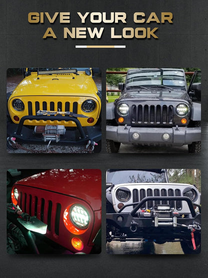 DOT Approved 7" Round LED Headlights (H6024) - Universal Black Fit