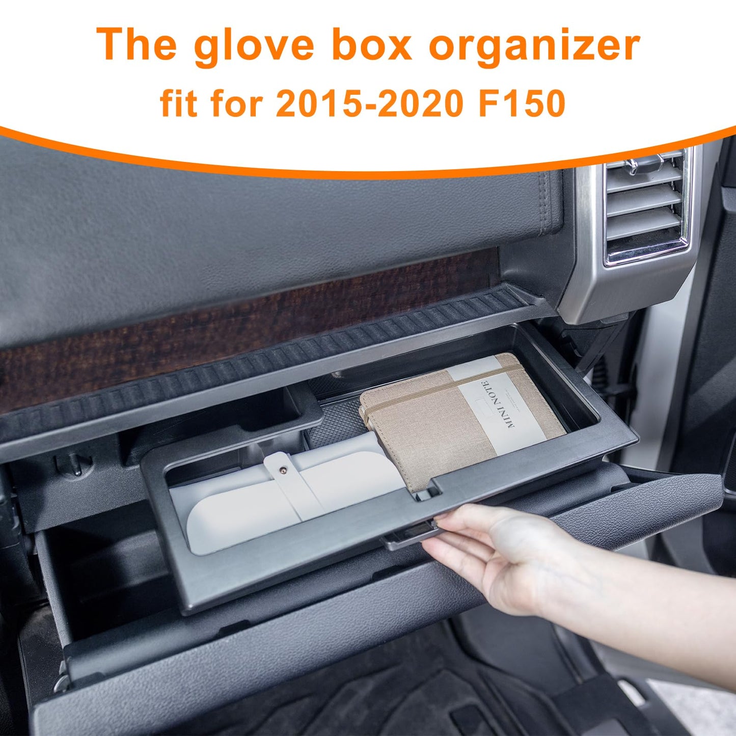Glove Box Organizer Tray for 2015-2020 Ford F-150 - ABS Interior Accessory