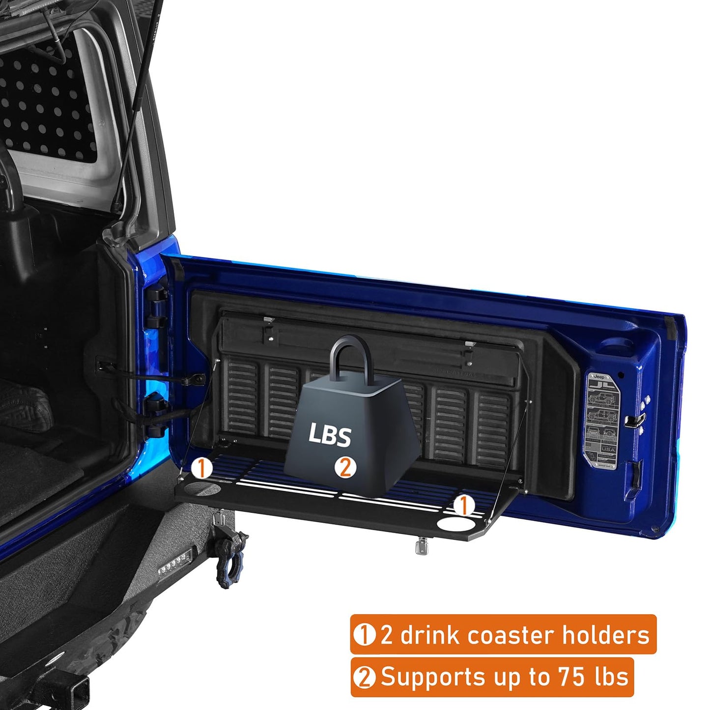 Wrangler JL Tailgate Table for Jeep JLU, Outdoor Trunk Organizer