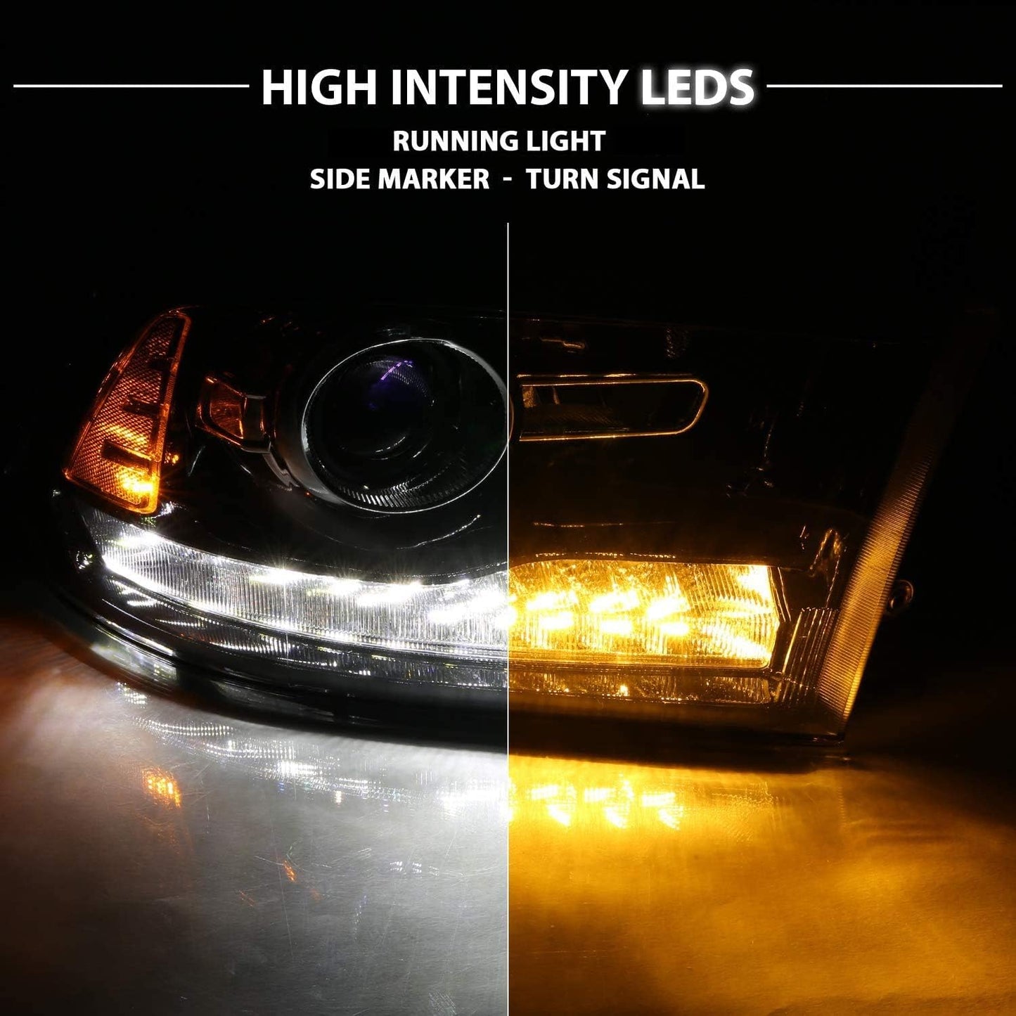 Halogen, led, Projector Headlights For 2009-2018 Dodge Ram 1500 2500 3500