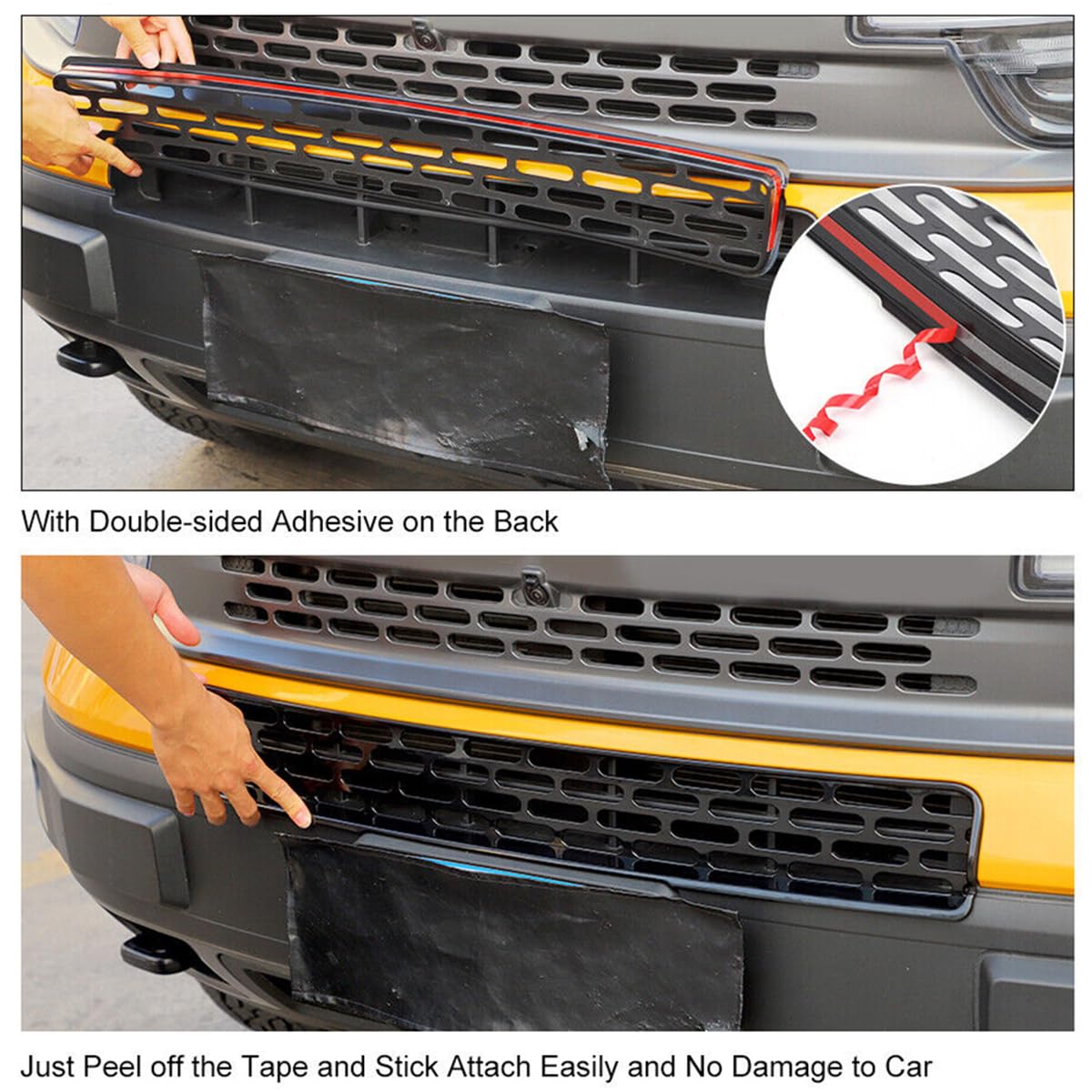 Bronco Sport Upper Grille Trim, Black ABS