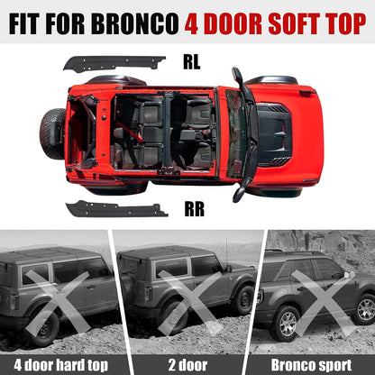 Cargo Shelf Side Covers for Ford Bronco 2021 2022 2023 2024 4-Door Soft Top