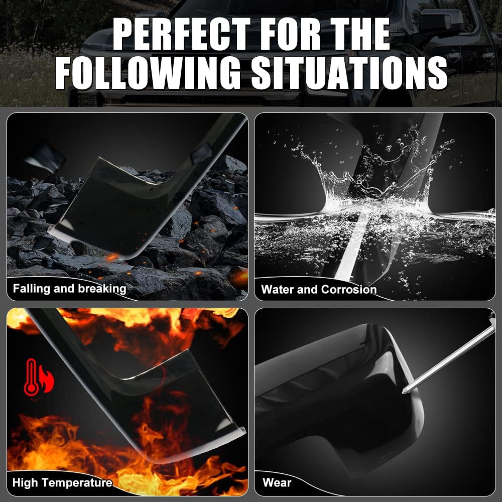 Black Mirror Cap Cover Trim for 2019-2023 Chevy Silverado 1500/GMC Sierra 1500 Accessories - OHMU