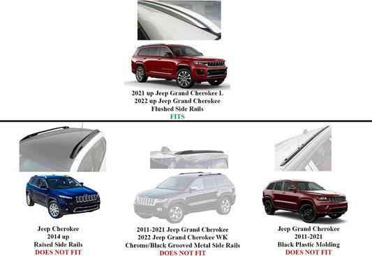 All Metal Crossbars Roof Racks for 2021-2023 Jeep Grand Cherokee
