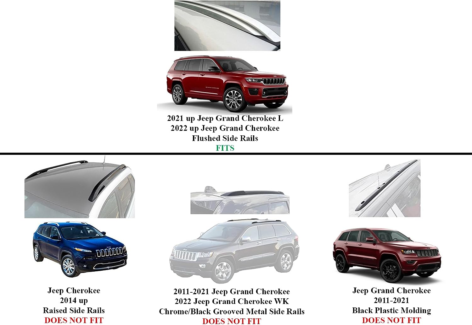 All Metal Crossbars Roof Racks for 2021-2023 Jeep Grand Cherokee - OHMU