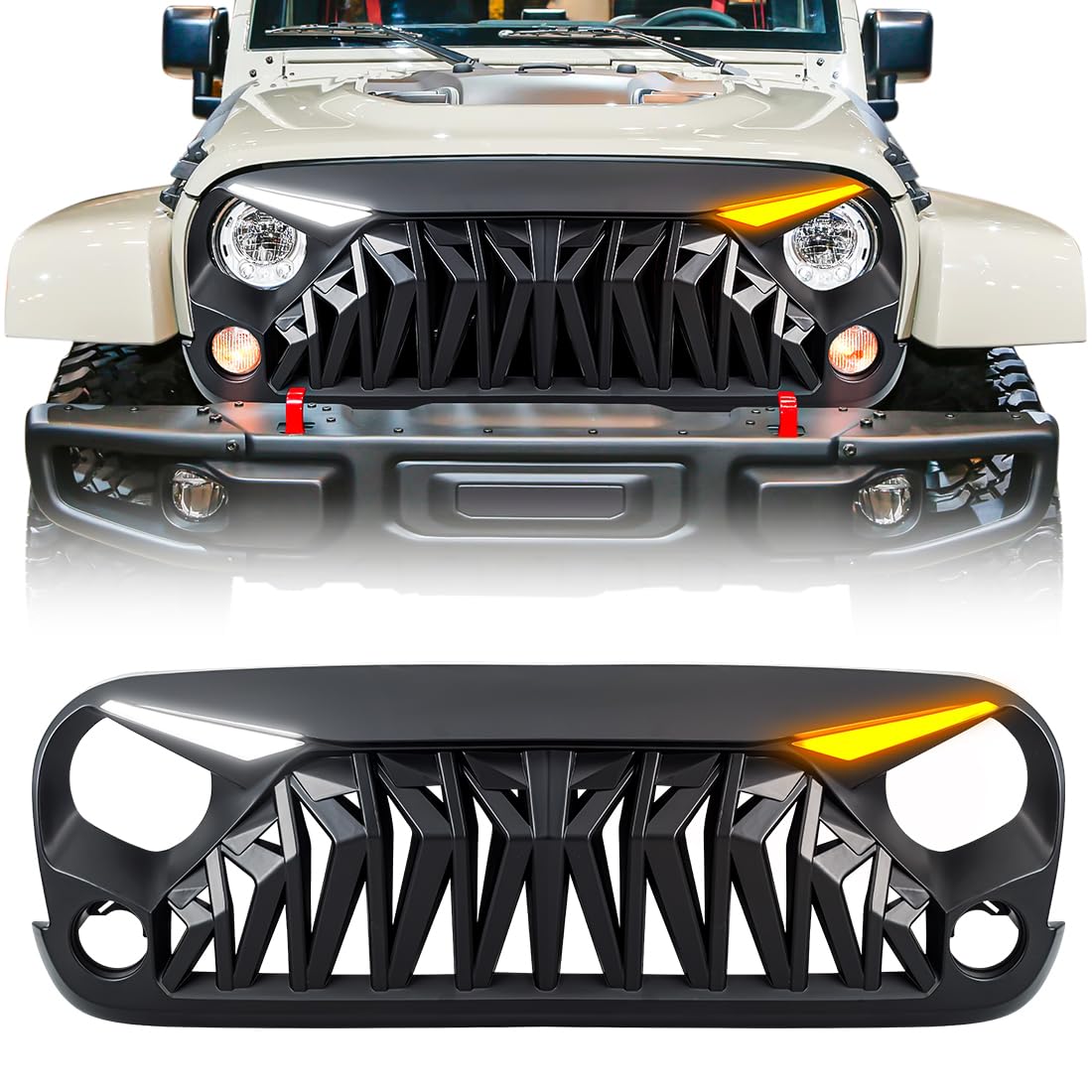 Matte Black Front Grill for Jeep Wrangler JK JKU