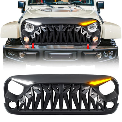 Matte Black Front Grill for Jeep Wrangler JK JKU