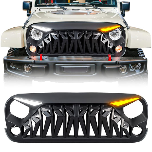 Matte Black Front Grill for Jeep Wrangler JK JKU