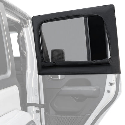 2-Piece Rear Side Window Sun Shade for 2007-2026 Jeep Wrangler 4-Door & Gladiator - Privacy Screen